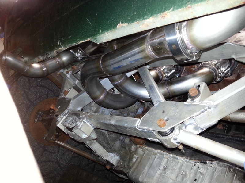 Exhaust pipes in place.